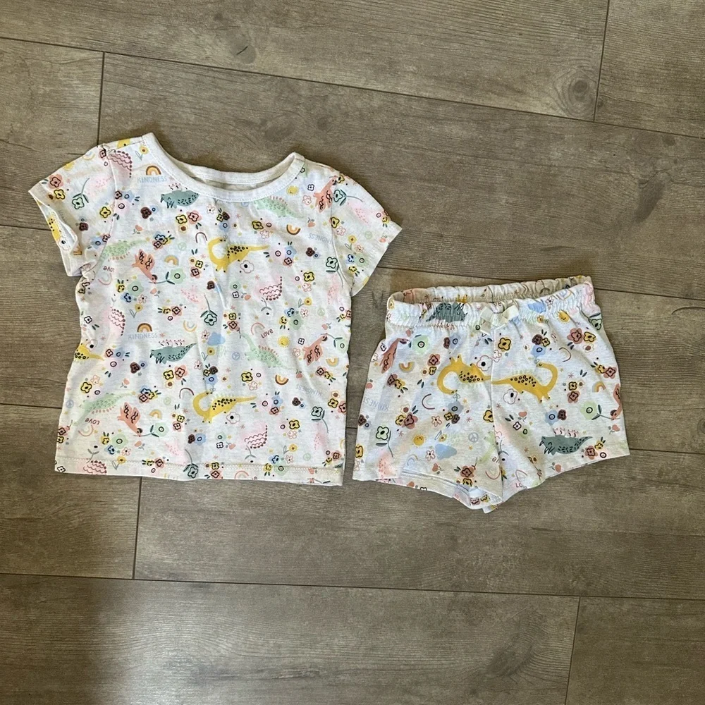 Garnimals Pajamas Set Baby Girl Dinosaurs size 18 Montus Adorable Retro